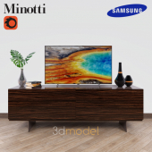 Media Console Minotti and Samsung tv